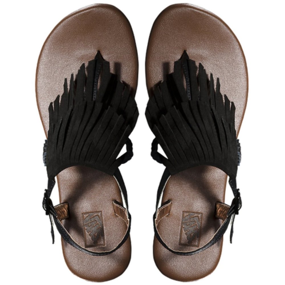 Vans Kihana Fringe Sandals Black Size 7